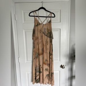 Anthropologie palm tree dress